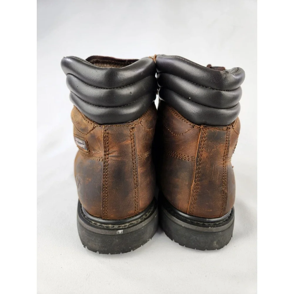 Skechers Work Mens 77026 Grip Slip Resistant Steel Toe boots Leather ASTM 9.5
